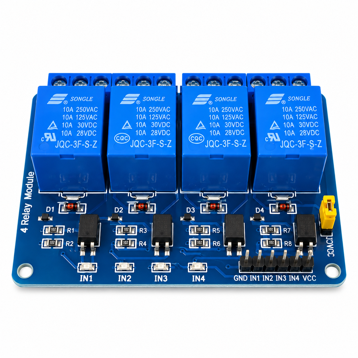 5V 4-Channel Optocoupler Isolated Relay Module – 10A