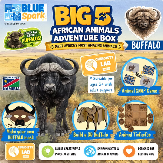 BlueSpark Animal Adventure Box – Buffalo Wildlife Activity Kit