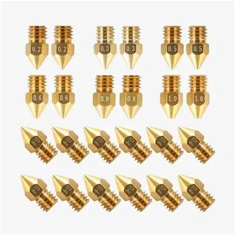 Creality MK8 Brass Nozzle Assortment Kit – 24pcs