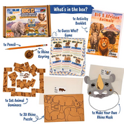 BlueSpark Animal Adventure Box – Rhino Wildlife Activity Kit