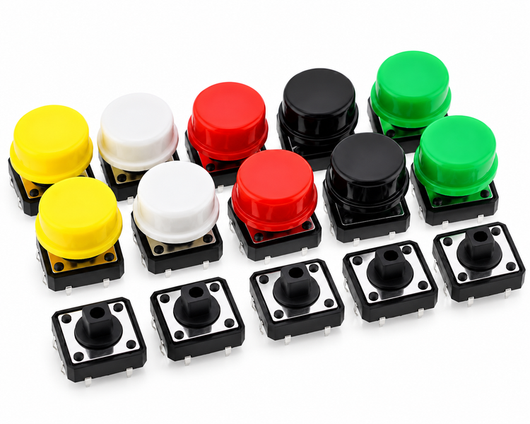 B3F Round Push Button Caps – 12×12mm Tactile Switch Covers (10 Pack)