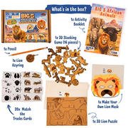 BlueSpark Animal Adventure Box – Lion Wildlife Activity Kit