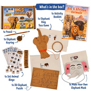BlueSpark Animal Adventure Box – Elephant Wildlife Activity Kit