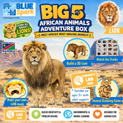 BlueSpark Animal Adventure Box – Lion Wildlife Activity Kit