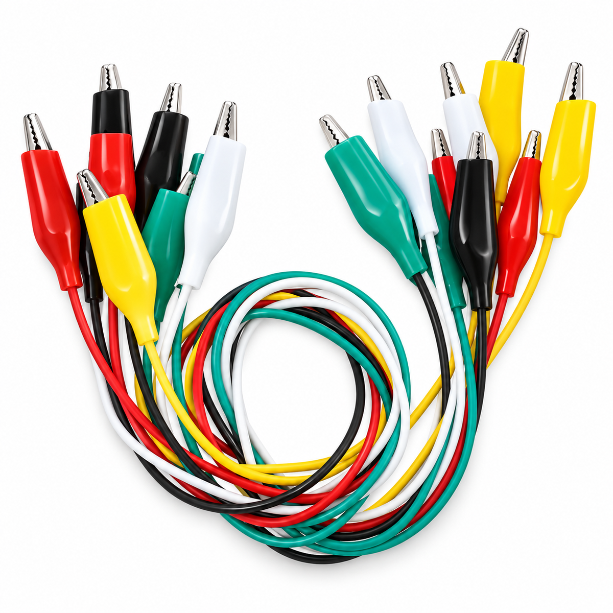 10-Piece Double-Ended Alligator Clip Test Lead Set – 46cm