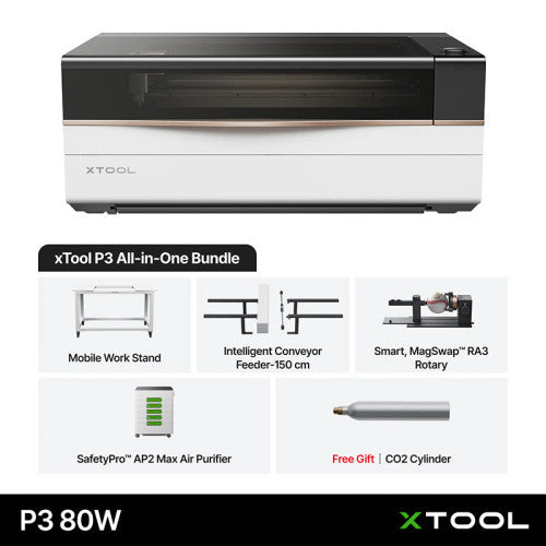 xTool P3 80W CO₂ Laser Cutter – All-in-One Bundle